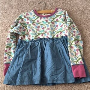 Matilda Jane Floral Patterned Kids Top with Blue Skirt
